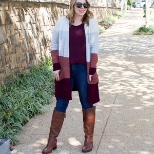 Oversized Colorblock Cardigan
